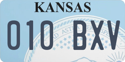 KS license plate 010BXV