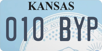 KS license plate 010BYP