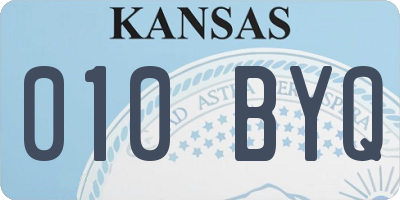 KS license plate 010BYQ