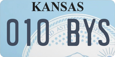 KS license plate 010BYS
