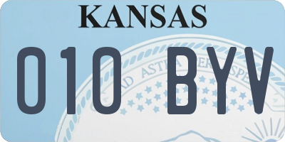KS license plate 010BYV