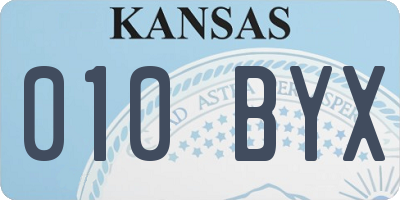 KS license plate 010BYX