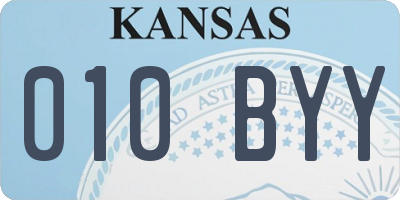 KS license plate 010BYY