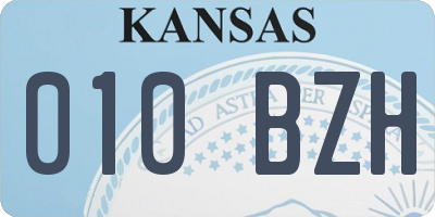 KS license plate 010BZH