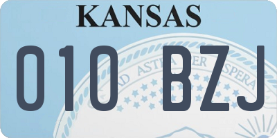 KS license plate 010BZJ