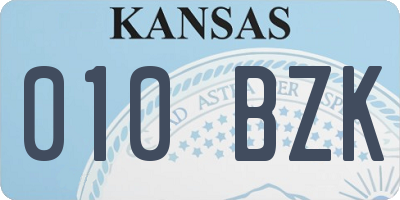 KS license plate 010BZK