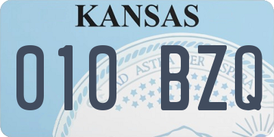 KS license plate 010BZQ