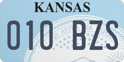 KS license plate 010BZS