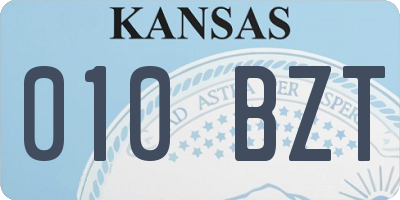 KS license plate 010BZT
