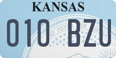 KS license plate 010BZU
