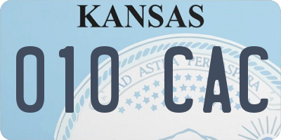 KS license plate 010CAC