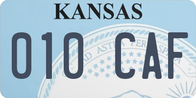 KS license plate 010CAF