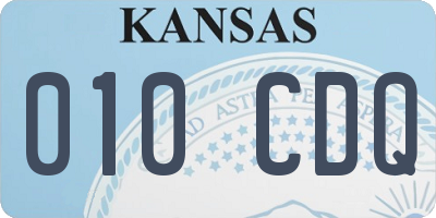 KS license plate 010CDQ