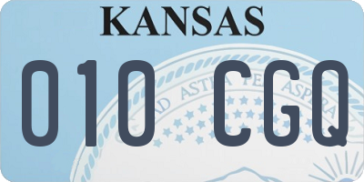 KS license plate 010CGQ