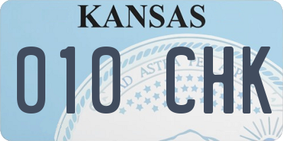 KS license plate 010CHK