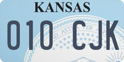 KS license plate 010CJK