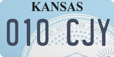 KS license plate 010CJY