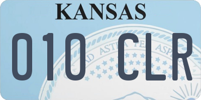 KS license plate 010CLR