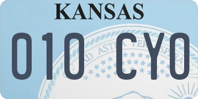 KS license plate 010CYO