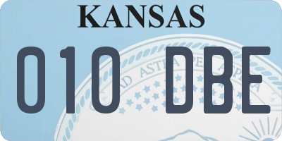 KS license plate 010DBE