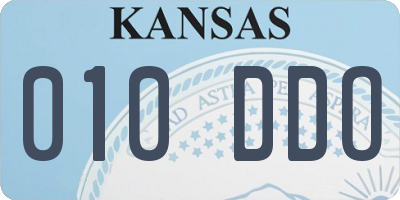KS license plate 010DDO