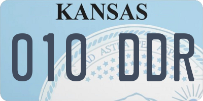 KS license plate 010DDR