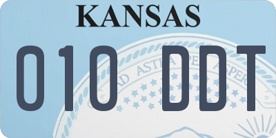 KS license plate 010DDT