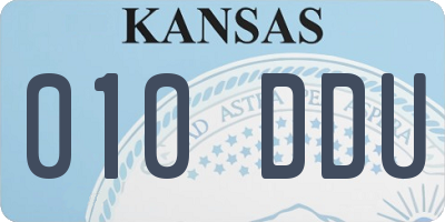 KS license plate 010DDU