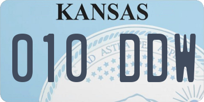 KS license plate 010DDW