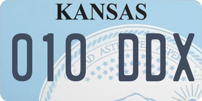 KS license plate 010DDX