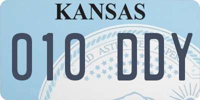 KS license plate 010DDY
