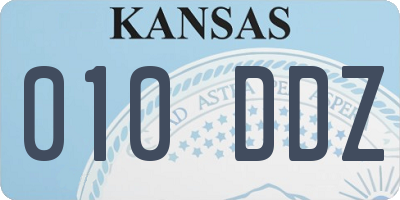 KS license plate 010DDZ