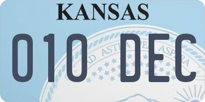 KS license plate 010DEC