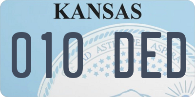 KS license plate 010DED