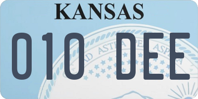 KS license plate 010DEE