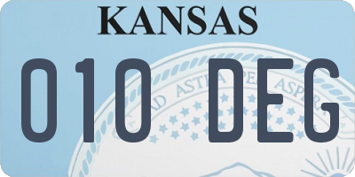 KS license plate 010DEG