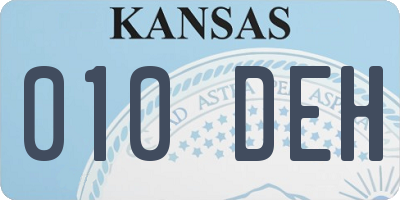 KS license plate 010DEH