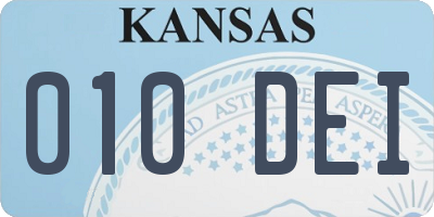 KS license plate 010DEI