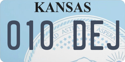 KS license plate 010DEJ