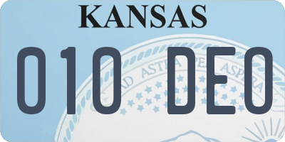 KS license plate 010DEO