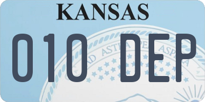 KS license plate 010DEP