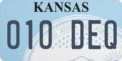 KS license plate 010DEQ