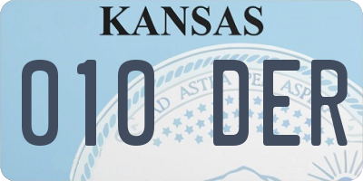 KS license plate 010DER