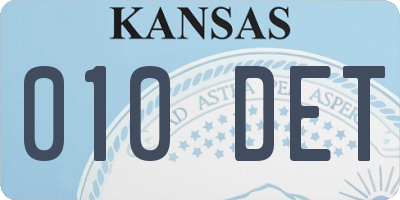 KS license plate 010DET