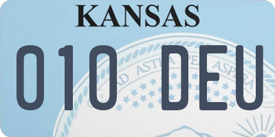 KS license plate 010DEU