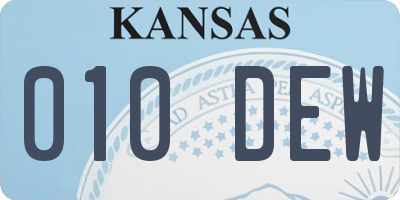 KS license plate 010DEW