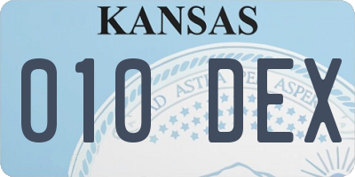 KS license plate 010DEX