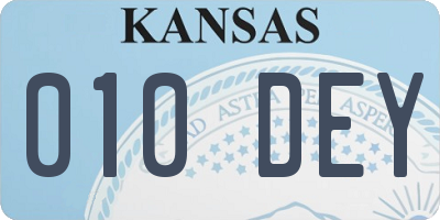 KS license plate 010DEY