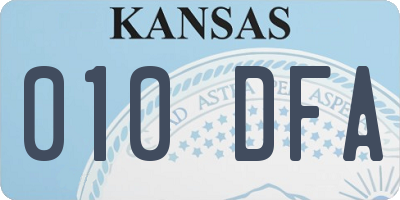 KS license plate 010DFA
