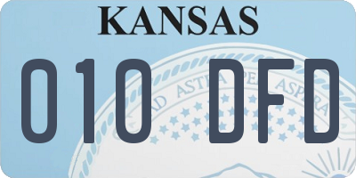 KS license plate 010DFD